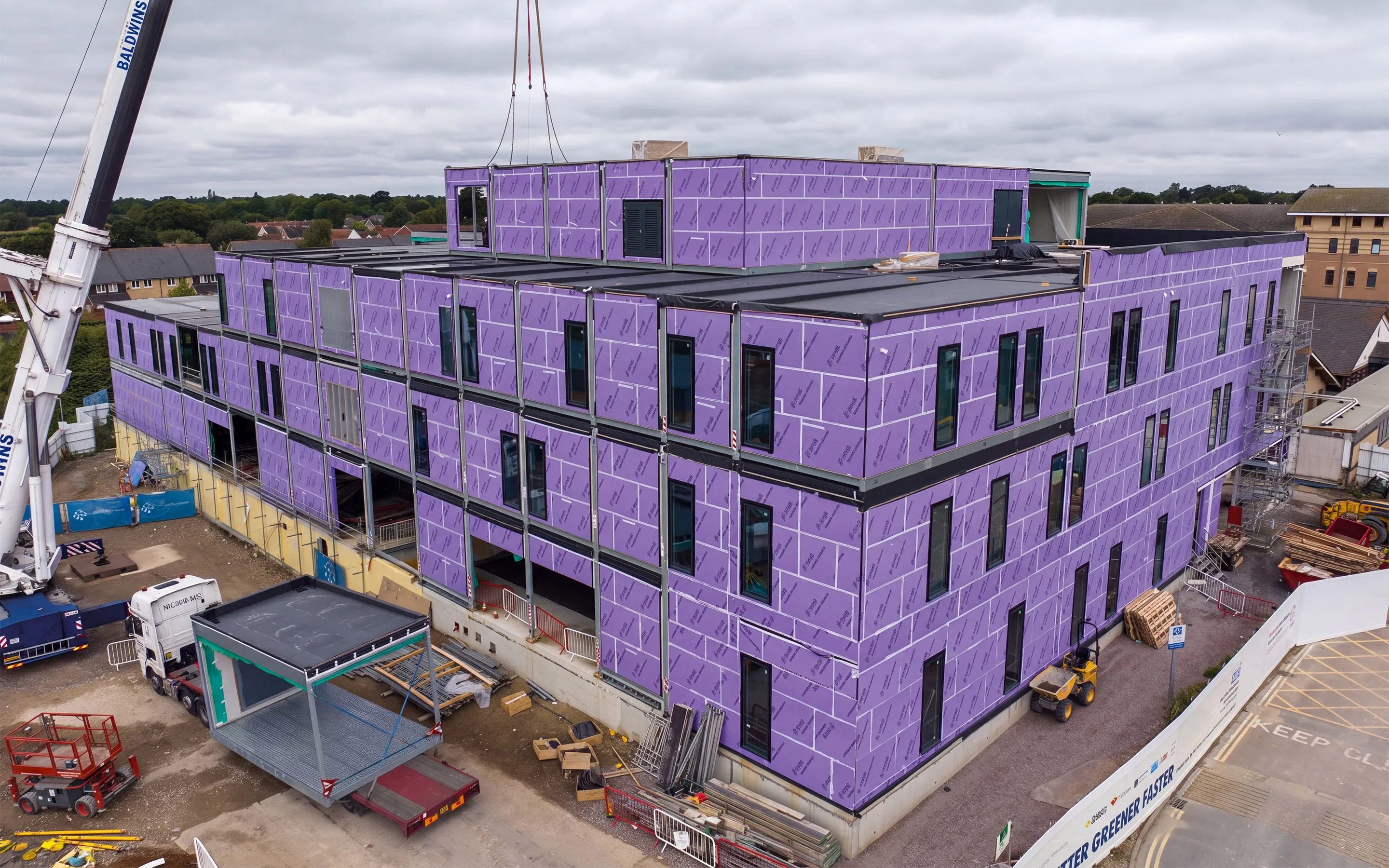 Modules put together on site