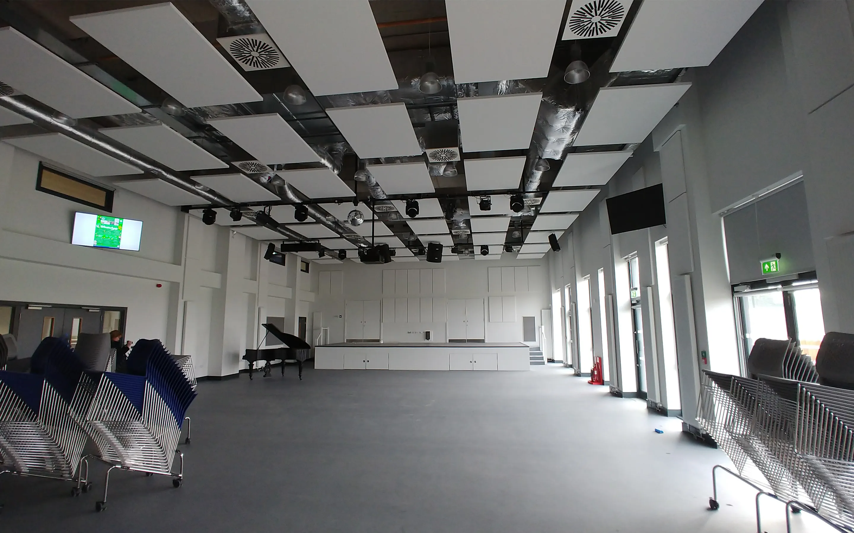 An inside view of the completed activity hall