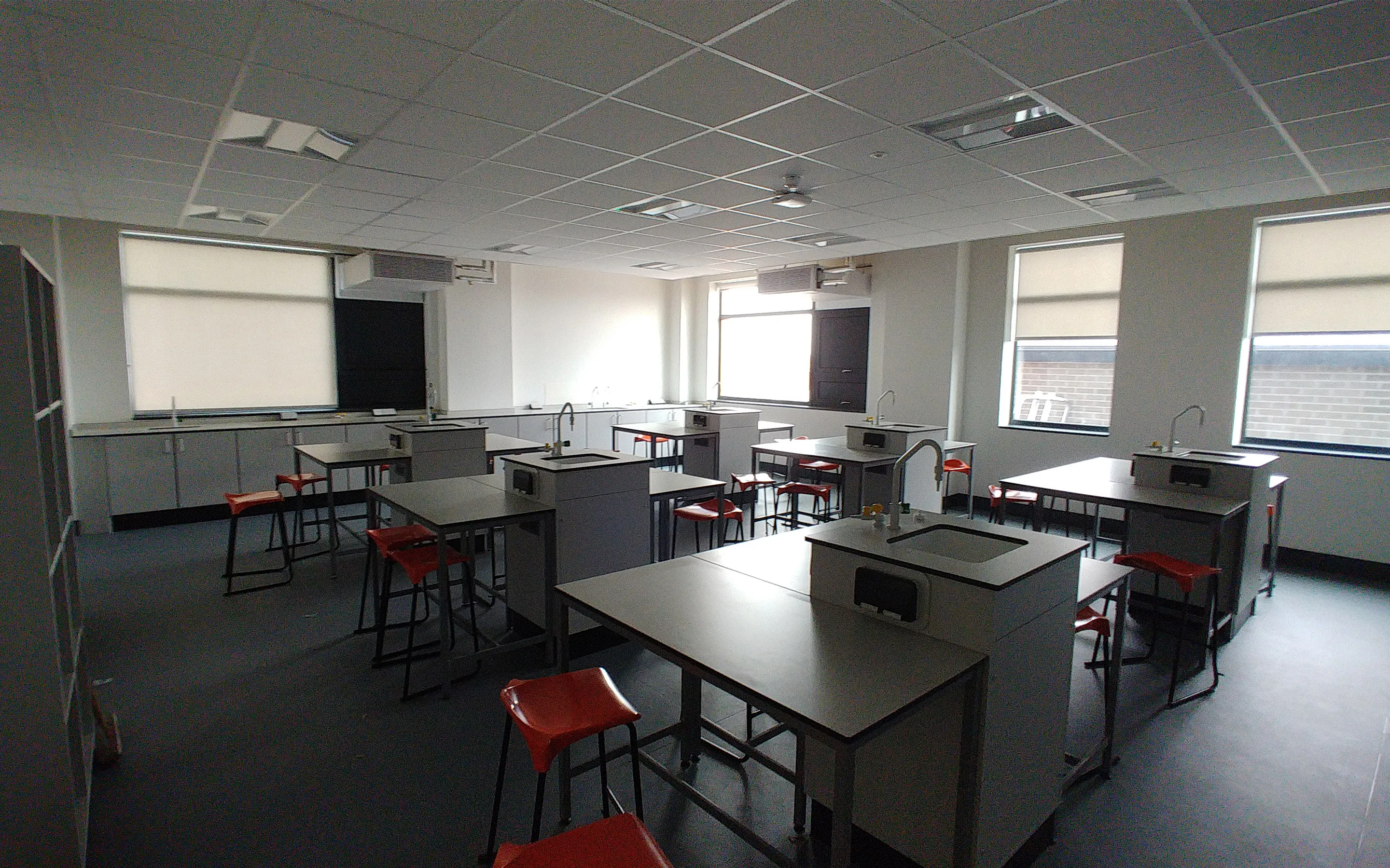 An inside view of the completed chemistry lab classroom